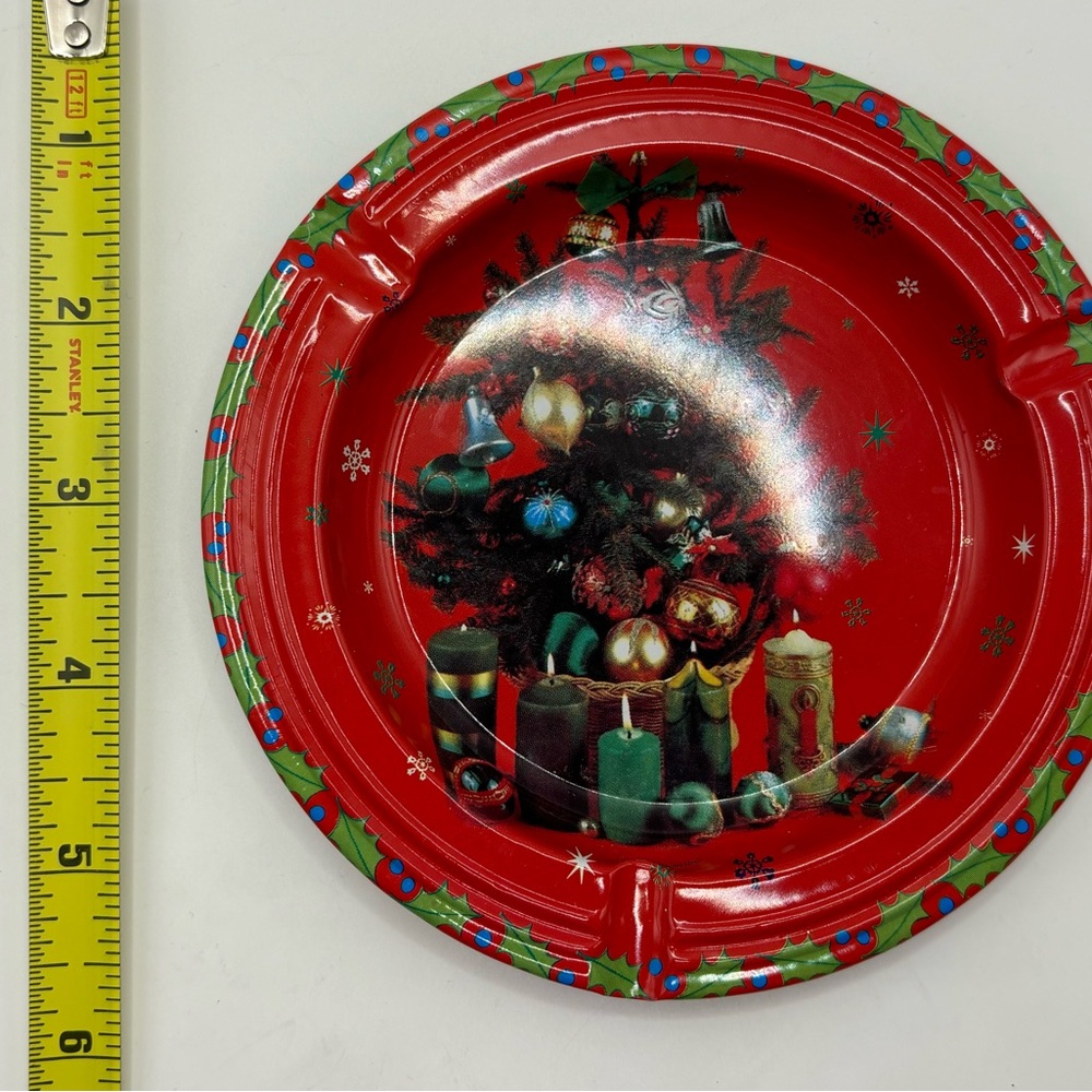 Vtg Christmas‎ Ashtrays Santa Claus Candles Tree Snowman New No Box Gifts Crafts - Picture 5 of 5